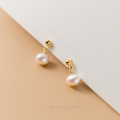 wholesale S925 Sterling Silver Sweet Small Pearl Stud Earrings, Petite Japanese-style Minimalist Short Ear Accessories Trendy G7050-0-0
