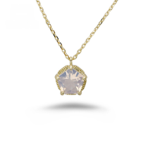 wholesale 9k Gold Metal Material, Yili Jewelry Factory Wholesale, Small Batch Minimalist Fresh Sweet Style Geometric Lavender Amethyst Necklace-Lavender Amethyst Necklace 9K