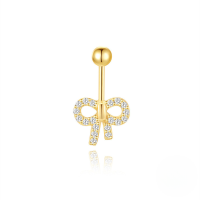 wholesale S925 Sterling Silver Geometric Zircon-accented Moonstone Sphere Vertical Spiral Helix Ear Cartilage Piercing Stud-Single gold #4