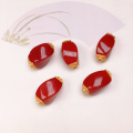 wholesale S925 silver gold-plated natural South Red Agate barrel bead spacer accessories DIY handmade unfinished bracelet necklace stringing-0-11