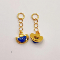 wholesale S925 gold-plated metal, natural lapis lazuli accessories, scattered beads, spacer beads, gaskets, semi-finished products, DIY jewelry, bracelet, necklace accessories-0-3