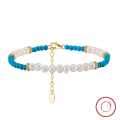 wholesale 14K Gold, S925 Sterling Silver, Turquoise, Natural Freshwater Pearl Adjustable Bracelet for Cross-Border Wholesale-0-2