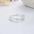 wholesale S925 Sterling Silver Korean Minimalist Line Design Simple and Versatile Ins Ring-0-1
