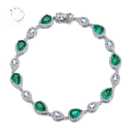 wholesale Simulated emerald 5*7 bracelet in metal, 1 carat, new style, fashionable and high-end for women-0-0