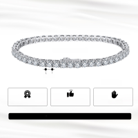 wholesale S925 Sterling Silver Full Diamond Tennis Chain, Cross-border Direct from Manufacturer-2.0mm, length: 16.5cm, weight: 7.17g