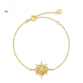 wholesale S925 silver women's Korean and Japanese lightweight luxury vintage-style bracelet with starry dreamy design inlaid with opal and zircon Source manufacturer-0-0