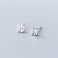 wholesale 925 Sterling Silver Ear Studs Women Korean Style Fashion Ins Wind Minimalist Four-Leaf Flower with Diamond Inlay Fashion Earrings G3011-0-1