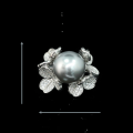 wholesale 925 Silver Gold-Plated Ring with High Carbon Diamond, Shell Pearl, and Seagull Gray Four-Leaf Clover-0-1