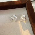 wholesale S925 Sterling Silver Geometric Thread Pearl Earrings for Women, Small Batch Design, Luxury Trendy Earrings-0-1