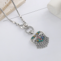 wholesale S990 Silver Chaocheng National Style Elephant with Heart Pattern, Coin Patchwork, Hollow Fringe DIY Pendant Accessory-0-3