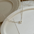 wholesale S925 Sterling Silver Interlocking Pendant Double Layer Necklace Minimalist Design Light Luxury High-End Sense Collarbone Chain Versatile Accessory-0-3