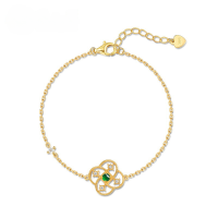 wholesale S925 Sterling Silver New Chinese Style Retro Palace Window Pattern Jade Bracelet Trendy Wholesale-10K gold + swimming paint  925 silver