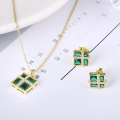 wholesale [925 Sterling Silver] Summer fashion women's small square black jade gemstone pendant, uniquely designed with a sense of luxury, ins pastoral style series-0-3