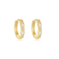 wholesale S925 Sterling Silver Rectangle Zircon Cross Ear Clasp,。-Gold#5 925 silver