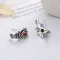 wholesale S925 Sterling Silver Vintage Retro Rose Three-Dimensional Textured Growth Design Artistic Style Adjustable Ring for Women-0-2