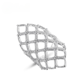 wholesale S925 silver-plated bright silver adjustable hollow mesh trendy custom index finger ring-0-0