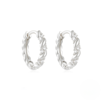 wholesale S925 Sterling Silver Geometric Earrings With Classic Zircon Inlay, A Hot-selling Creative Earring In Europe And America-Platinum #1 925 Silver