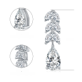 wholesale 18K gold plated sterling silver with 1 carat 5*8mm pear-cut moissanite earrings, fashionable high-end cross-border ear accessories-0-5