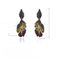 wholesale S925 silver designer high-end gemstone earrings, Georgian-inspired style, natural rose garnet drop earrings-0-0