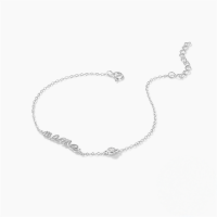 wholesale 925 Sterling Silver New Mama Letter Bracelet For Women, Mother's Day Gift, Zircon Accented-Platinum 925 silver