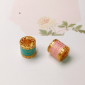 wholesale S925 gold-plated silver Mora color five-strand oil-drip enameled magic cube barrel bead long tube accessories for bracelet and necklace DIY-0-1