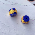 wholesale S925 Gold Plated Inlaid Natural Lapis Lazuli Accessories DIY Bracelet Necklace Ornament Spacer Beads Handmade Cord Accessories-0-11