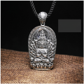 wholesale 990 Sterling Silver Guardian Pendant Pure Silver Jewelry Unisex Birth Year Buddha Couple Necklace Wholesale Buddha Pendant-0-10