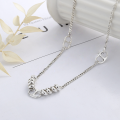 wholesale S925 Sterling Silver European and American Cross-Border Donut AccessoryPig Nose Shape Trendy Street Style Necklace-0-0
