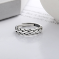 wholesale S925 Silver Antique Pure Handwoven Geometric Line Personality-0-2