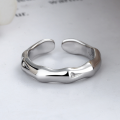 wholesale S925 Sterling Silver Irregular Minimalist Bamboo Knot Open Ring French Style Ins Internet Celebrity Design Sense Ring-0-2