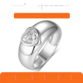 wholesale S925 Silver Heart-Shaped Moissanite Women's Ring, Popular Thick Band Ring, Fashionable-0-0