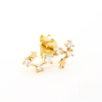 wholesale S925 Sterling Silver Irregular Zodiac Constellation Star Earrings With Zircons-Gold Single-Scorpion 925 Silver