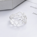 wholesale S925 Sterling Silver Cross-Border Minimalist Geometric Interlocking Loop Irregular Personality Open Ring-0-2