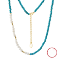 wholesale Metal material, Cloud Silver Best-Selling Baroque Imitation Pearl Turquoise Necklace Bohemian Style Collarbone Chain for Women-0-0