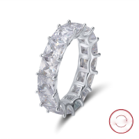 wholesale S925 Sterling Silver Full-Zirconia Ring Korean Style Zircon Band Rings for Wholesale-Platinum, 5.40g; No. 5