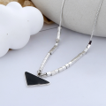 wholesale S925 Sterling Silver Korean-style Small SquareTriangle Geometry Niche Design Necklace-0-0