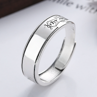 wholesale S925 Sterling Silver Retro National Tide Style Craft Minimalist Creative Design Ancient Symbolism Openable Ring-YFJ558/approx. 4.7g Adjustable opening
