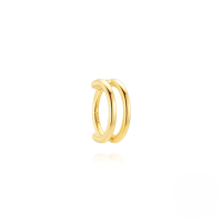 wholesale S925 Sterling Silver Classic Minimalist Double-layer Single-row Zircon Ear Cuff-Single gold #2 (8MM)