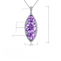 wholesale S925 Sterling Silver Luxury High-End Natural Amethyst Pendant with European and American Fashion Design Gemstone Necklace-0-0