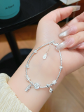wholesale S925 Sterling Silver Butterfly Pearl and Broken Silver Bracelet for Women, New Chinese-style Small Design, National Style Versatile Hand Accessory Gift-0-27