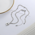 wholesale S925 Sterling Silver European and American Cross-Border Punk Style Square Zircon Exaggerated Thick Chain Minimalist Style Bracelet Necklace-0-1