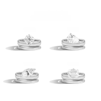 wholesale S925 Sterling Silver 2-Carat Sparkling Moissanite Ring with Certificate, Luxury Tarnish-Proof Gift, Stackable Band for Cross-Border-2 carat round moissanite ring  US size 8 (China size 17)