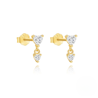 wholesale S925 Sterling Silver, Opal Teardrop, Zircon Accent, Tassel Earrings, Creative European And American Best-seller-Gold#3 925 Silver