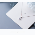 wholesale S925 Silver Necklace Women's Daily Korean Style Fashion Minimalist Short Single Diamond Pendant Sweet Temperament Solitaire D4954-0-2
