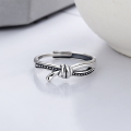 wholesale S925 Sterling Silver Irregular Line Patchwork Geometric Ring, Fashionable Commute Versatile Niche Design Sense Loop-0-2