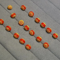 wholesale S925 Gold-Plated Silver Natural Southern Red Agate Bead Spacer Barrel Bead DIY Accessories Bracelet Necklace-0-7