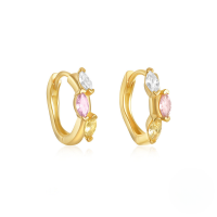 wholesale S925 Sterling Silver Rainbow Colored Star Moon Earrings With Zircon Accents For Daily Wear-Gold#3 925 Silver