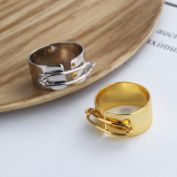 wholesale S925 Sterling Silver Minimalist Irregular Metal Niche Design Ring Retro European and American Style Versatile-DJ1092 White Gold/Approx. 4.1g > Adjustable opening