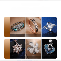 wholesale Custom pure silver rings, made-to-order couple rings, precision-set zircon/moissanite ring OEM processing-0-2