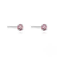 wholesale S925 Sterling Silver Small Elegant Colorful Zircon Stud Earrings For Daily Wear And Ear Care-White Gold-Light Purple Diamond 925 Silver
